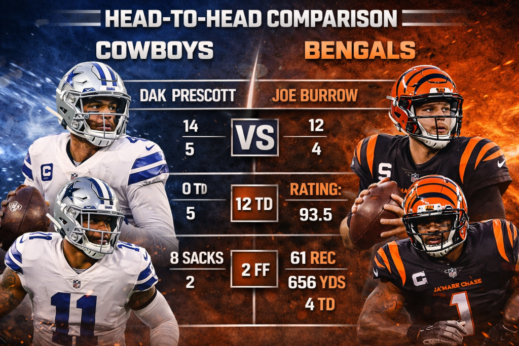 Cowboys and Bengals Players – Head-to-Head Comparison