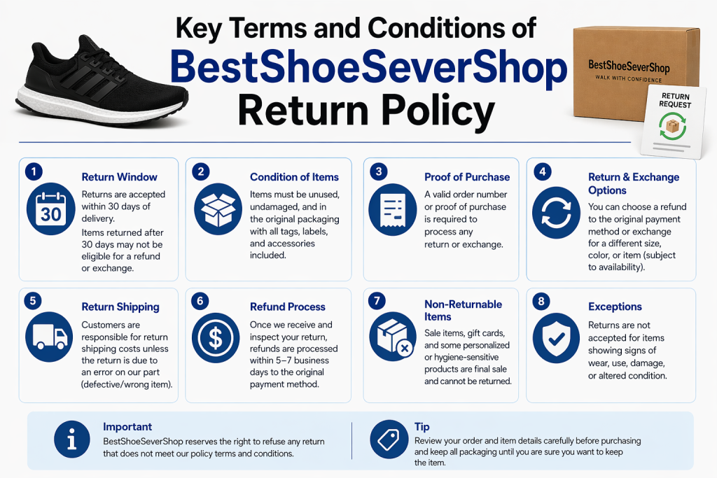Key Terms and Conditions of BestShoeSeverShop Return Policy